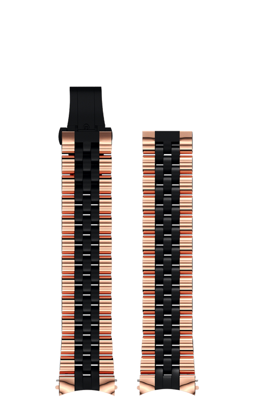 President bracelet, Rose Gold - Black