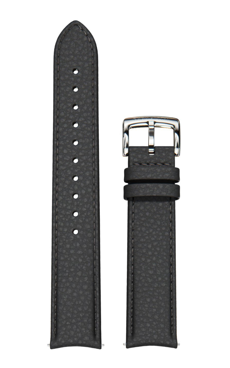 Black Italian Leather Strap / Silver Buckle