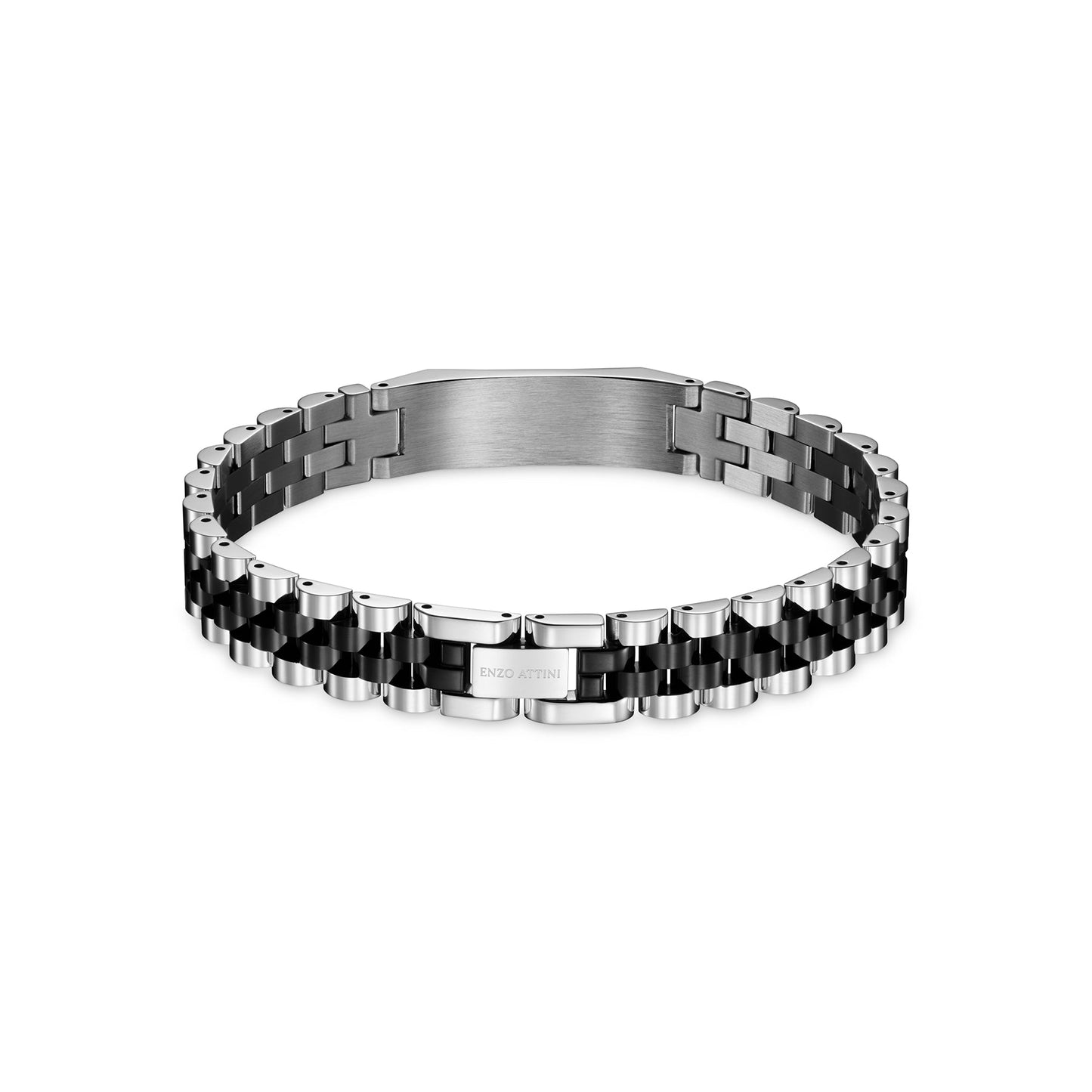 "Piazza Navona" - President Bracelet / Silver & Black