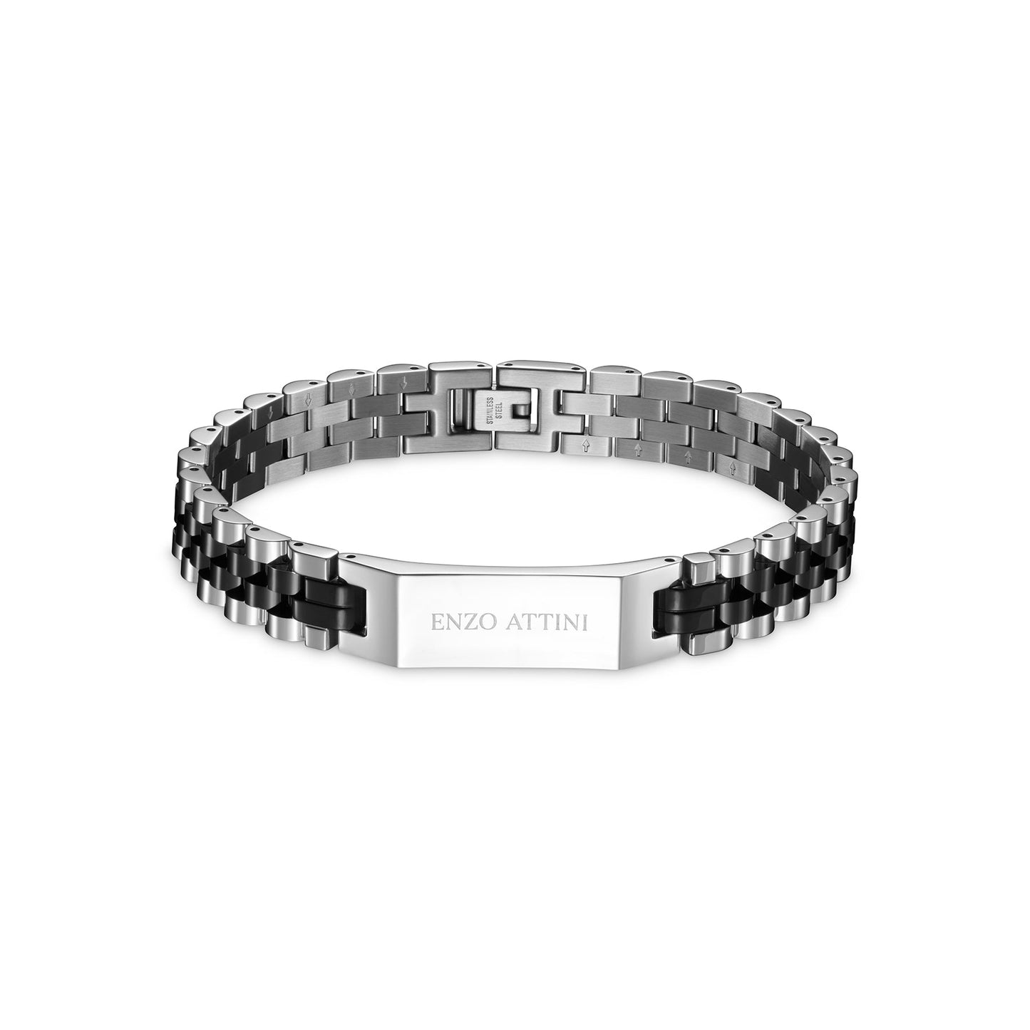 "Piazza Navona" - President Bracelet / Silver & Black