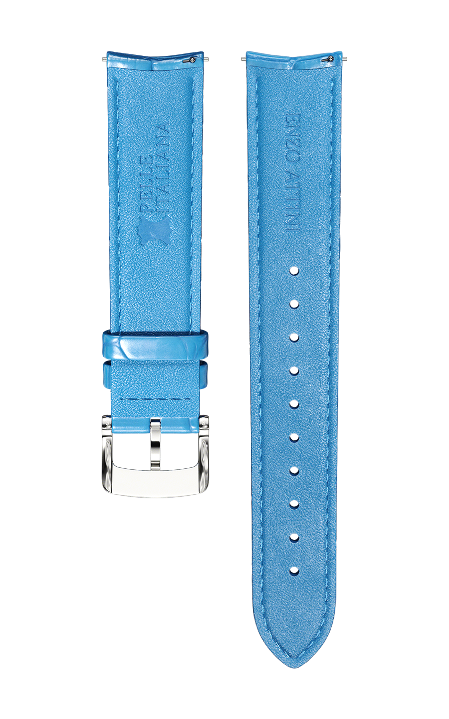 Tiffany Italian Leather Strap (croc pattern) / Silver Color Buckle